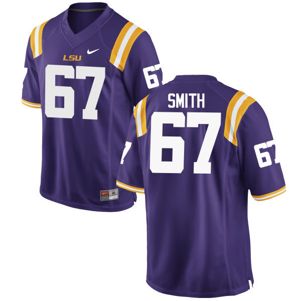 Men LSU Tigers #67 Michael Smith College Football Jerseys Game-Purple - Click Image to Close